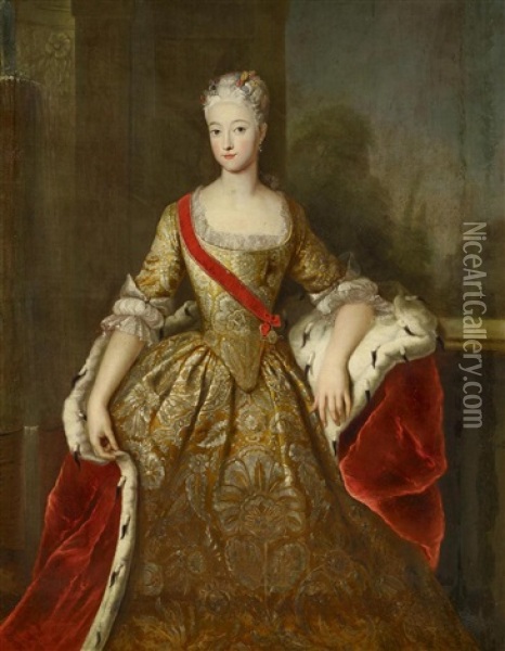 Portratbildnis Der Prinzessin Sophie, Markgrafin Von Brandenburg-schwedt, Geb Oil Painting - Antoine Pesne