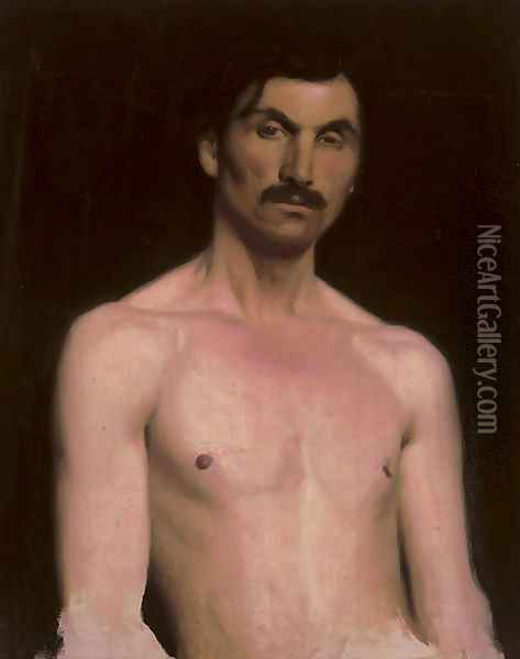 Self-portrait, half-length, nude Oil Painting - John Henry Lorimer