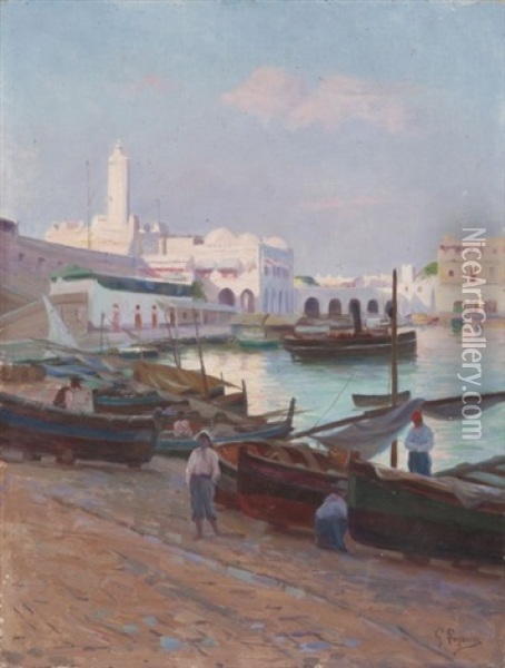 Le Port D'alger Oil Painting - Gustave Lemaitre