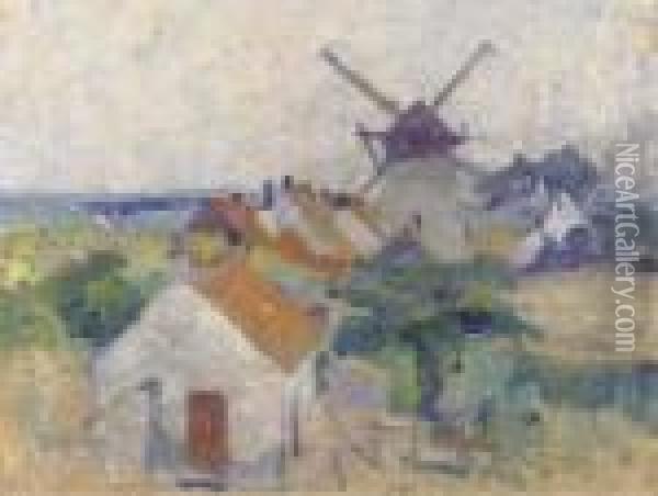 Siska's Windmill In Knocke Oil Painting - Joseph Morris Raphael