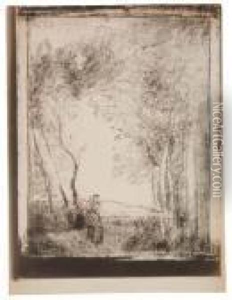 Jeune Mere A L'entree D'un Bois Oil Painting - Jean-Baptiste-Camille Corot