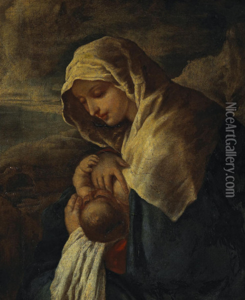The Madonna Nursing The Christ Child Oil Painting - Paolo di Matteis