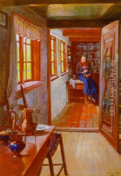 Kvinde I Almueinterior, Fano Oil Painting - Robert Panitzsch