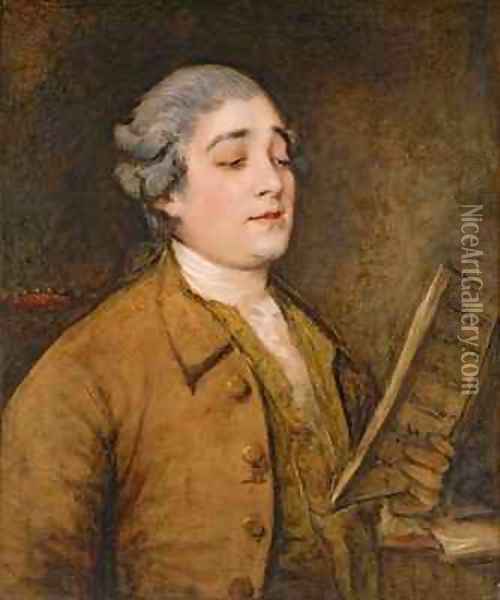 Portrait of Giusto Ferdinando Tenducci castrato singer and composer Oil Painting - Thomas Gainsborough