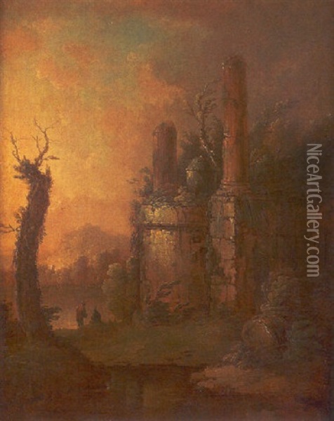 Paisaje Idilico Con Ruinas Oil Painting - Hubert Robert