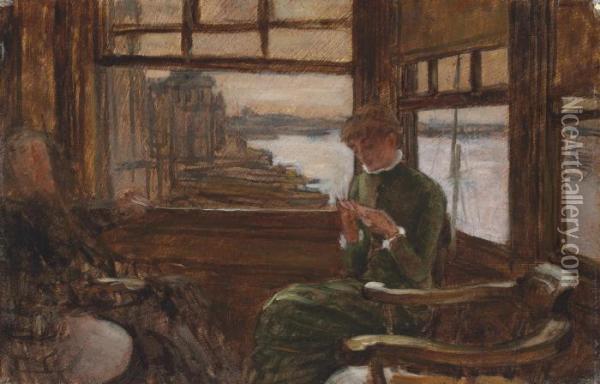Study Of Kathleen Newton In A Thames-side Tavern Oil Painting - James Jacques Joseph Tissot