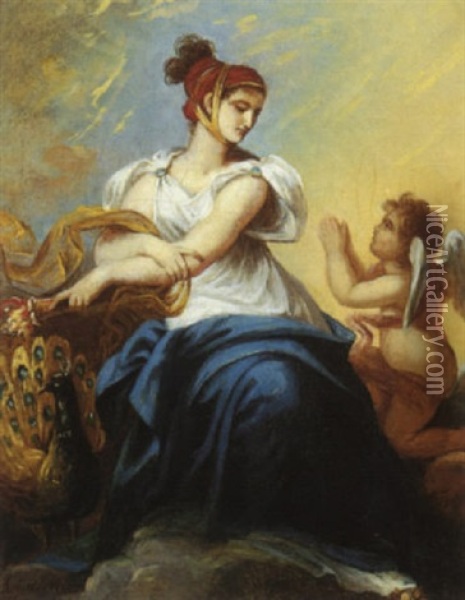 Junon Suppliee Par Cupidon Oil Painting - Robert Jacques Francois Faust Lefevre