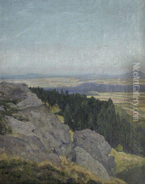 Blick In Eine Weite Landschaft Oil Painting - Hermann Richard Eschke