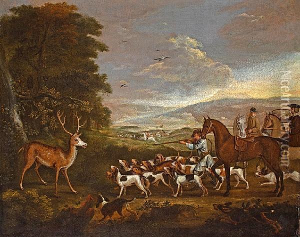The Deer Hunt Oil Painting - Francis Barlow