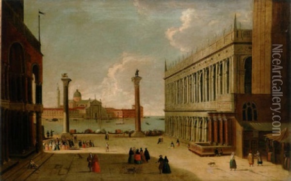 The Piazzetta, Venice Looking South Towards San Giorgio Maggiore Oil Painting -  Master of the Langmatt Foundation Views