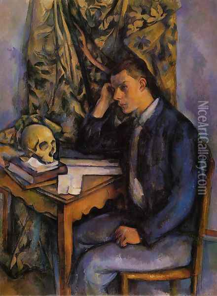 Boy With Skull Oil Painting - Paul Cezanne