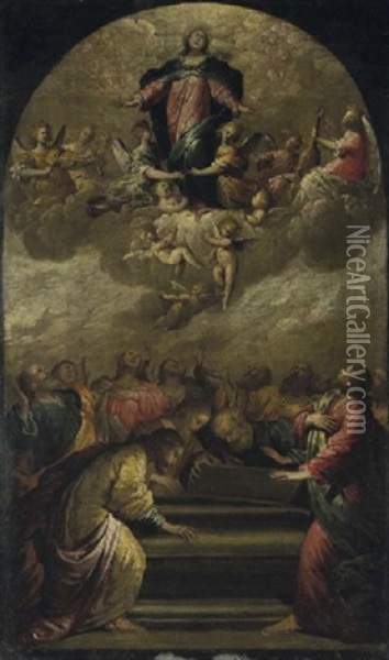 Assunzione Della Vergine Oil Painting - Pietro Ricchi