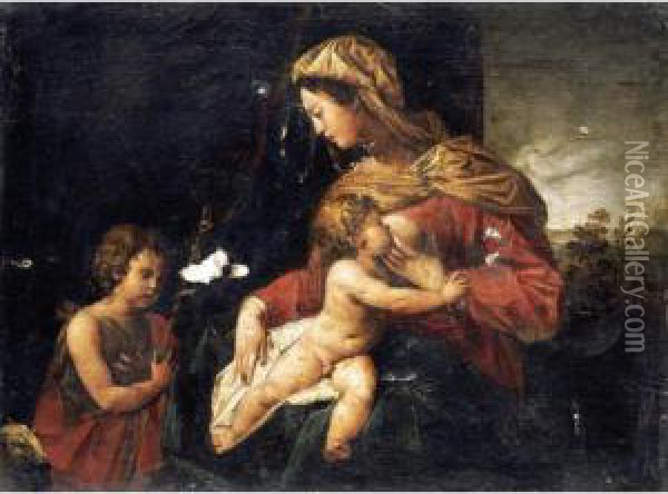 The Madonna And Child With The Infant Saint John The Baptist Oil Painting - Giuseppe Cesari