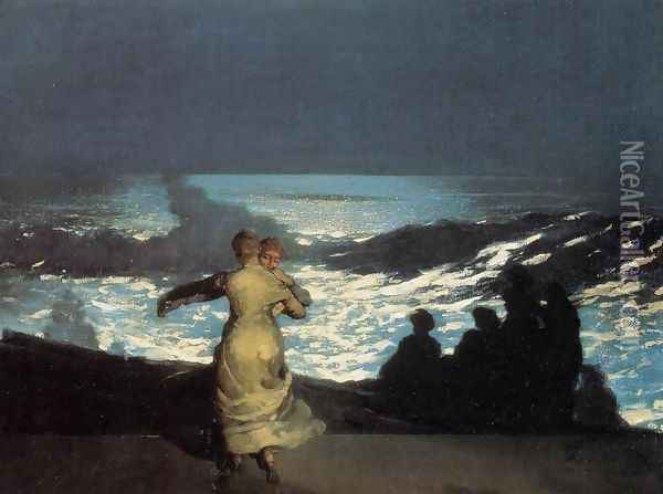 A Summer Night Oil Painting - Winslow Homer