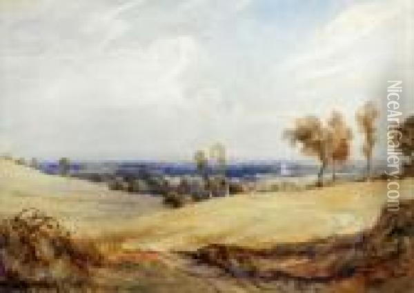 The Sussex Downs Oil Painting - Anthony Vandyke Copley Fielding