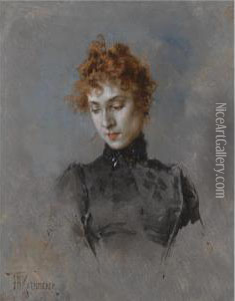 Portrait Of A Lady Oil Painting - Frederick Hendrik Kaemmerer