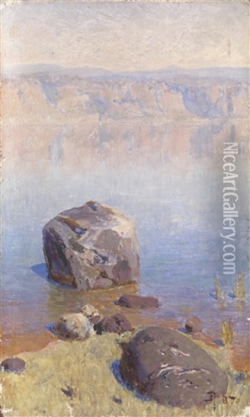 Study Of Rocks By Lake Tiberias Oil Painting - Vasili Dimitrievich Polenov