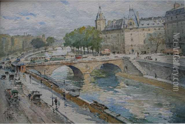 Les Quais De Paris, La Conciergerie Oil Painting - Rene Leverd