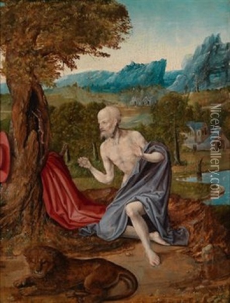 Der Heilige Hieronymus In Der Wuste Oil Painting - Joachim Patinir