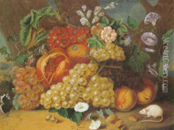 Fruchtestilleben Oil Painting - Jakob Lehnen