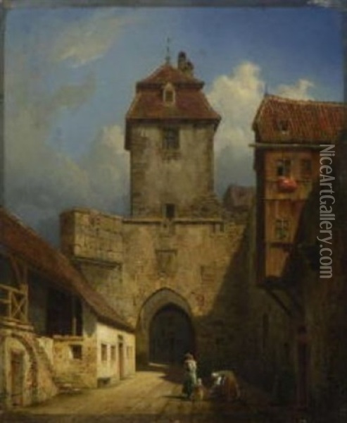 Rothenburg O. D. T. - Kobolzeller Tor Oil Painting - Karl Boegler