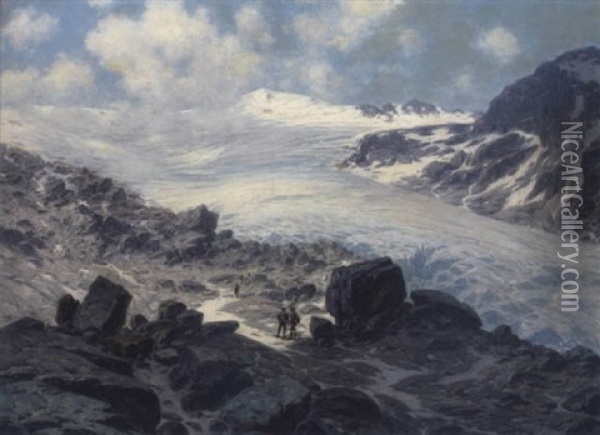 Gletscher In Tirol Oil Painting - Josef von Schloegl
