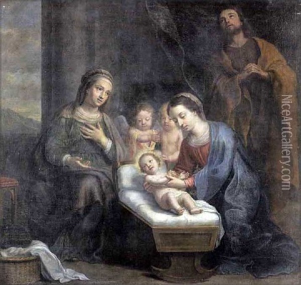 Sainte Famille Oil Painting - Peter Van Lint