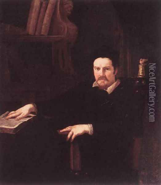 Portrait Of Monsignor Clemente Merlini Oil Painting - Andrea Sacchi