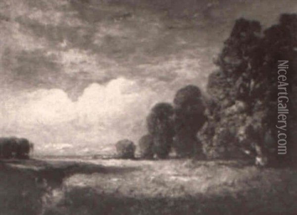 Extensive Landscape With Treesand Stream Oil Painting - Julian Walbridge Rix