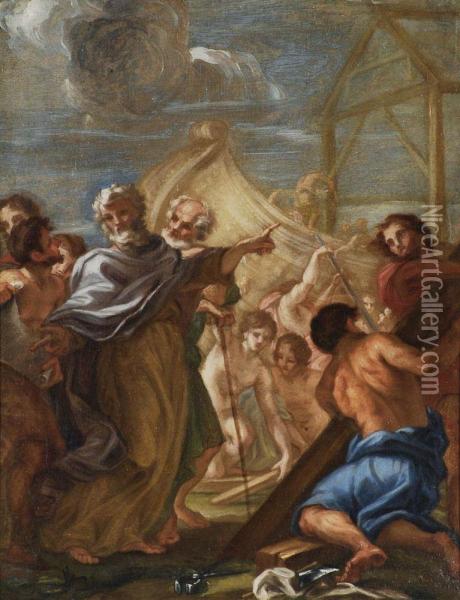 L'arca Di Noe Oil Painting - Giovanni Battista (Baciccio) Gaulli