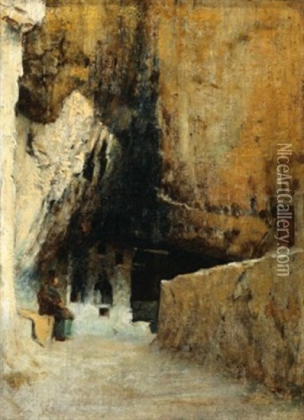 Kitchen Of The Monks In The Grotto Oil Painting - Vasili Vasilievich Vereshchagin