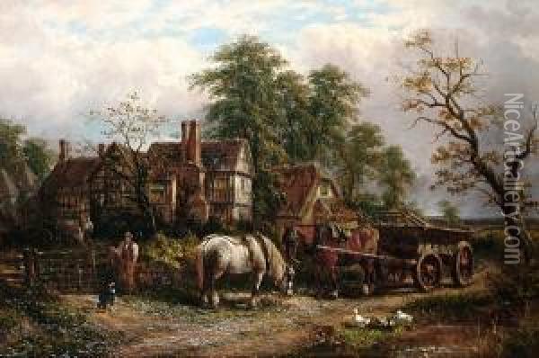 Visiting The Manor House Oil Painting - Thomas