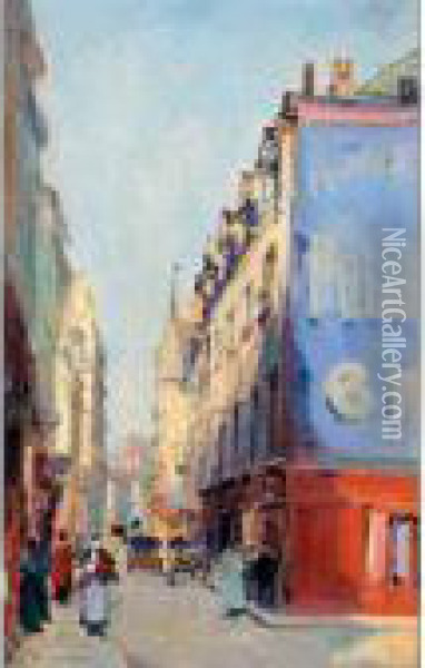 Rue Mouffetard Oil Painting - Gustave Madelain