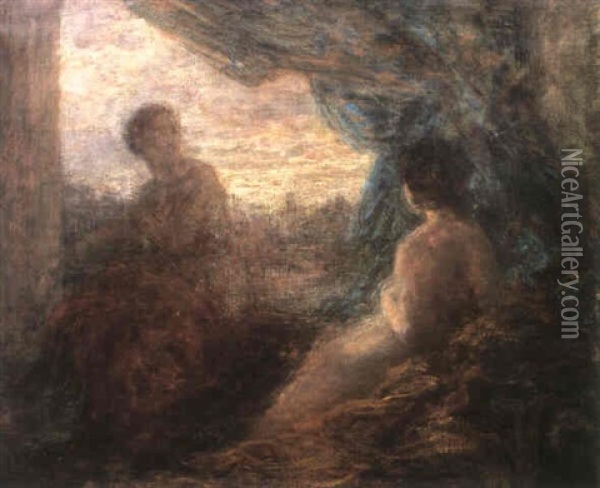 Deux Femmes Dans Un Interieur Oil Painting - Henri Fantin-Latour