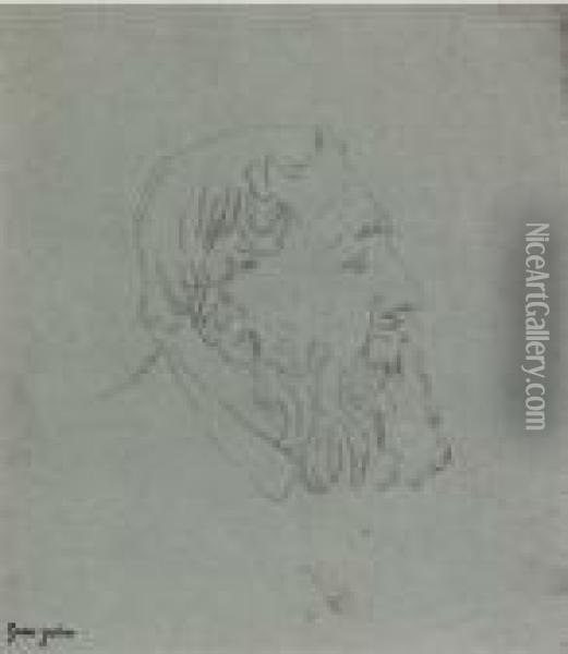 Portrait Of Auguste Rodin Oil Painting - Gwendolen John