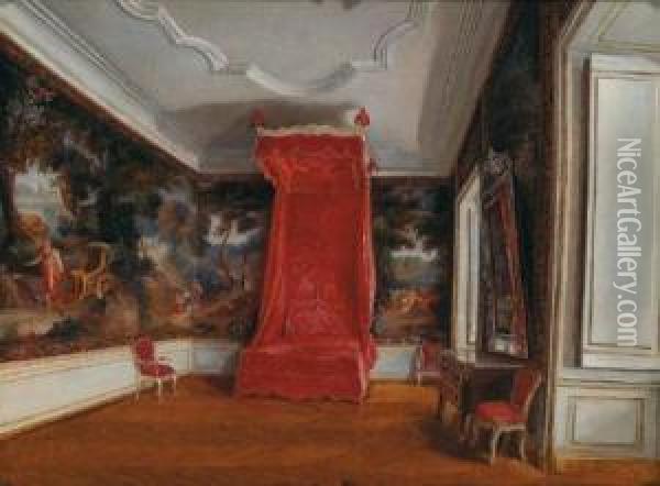 Interior Of Schloss Feldsberg Of The Princes Of Liechtenstein In South-moravia Oil Painting - Esch Mathilde