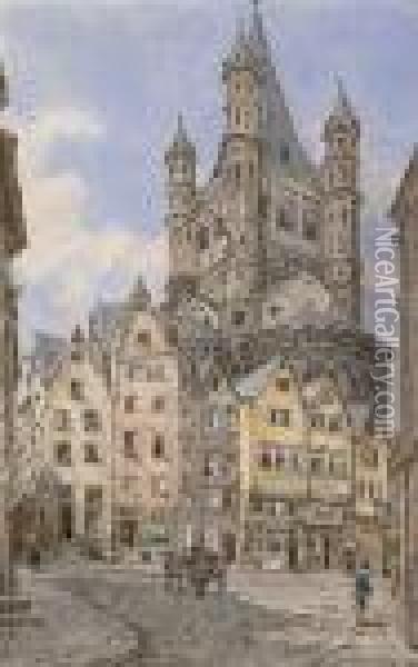 The Church Of Great St. Martin, Cologne Oil Painting - Franz Alt