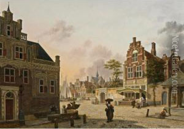 A Summer Day In Haarlem Oil Painting - Jan Hendrik Verheijen