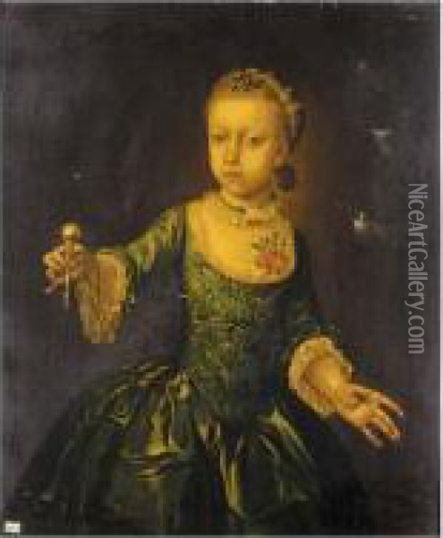 Portrait Of Mary Edwards, Aged Six Oil Painting - David Payne