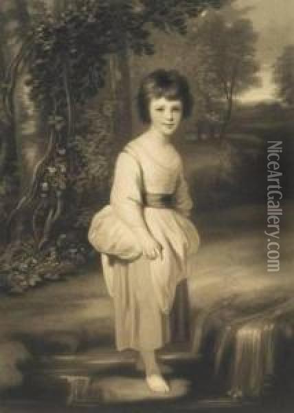 Simplicity; The Strawberry Girl; Miss Penelope Boothby Oil Painting - Samuel Cousins