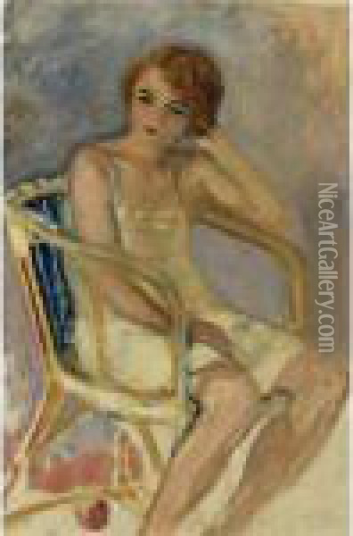 Jeune Fille Assise Oil Painting - Henri Lebasque