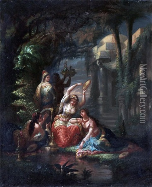 Eglenen Osmanlilar Oil Painting - Antoine-Victor-Edmond Joinville