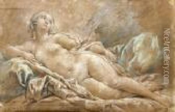 Etude De Femme Nue Oil Painting - Francois Boucher