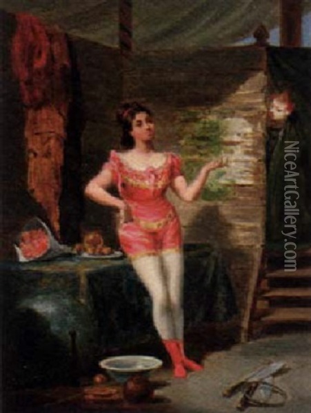 The Two Circus Performers Oil Painting - Francois-Louis Lanfant