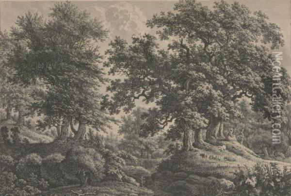 Waldpartie. Oil Painting - Carl Wilhelm I Kolbe
