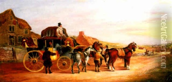 Changing Horses Oil Painting - John Charles Maggs