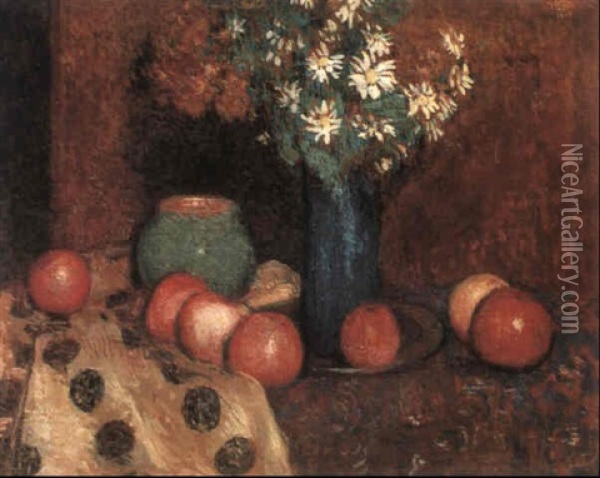 Nature Morte Aux Fruits Oil Painting - Georges Lemmen