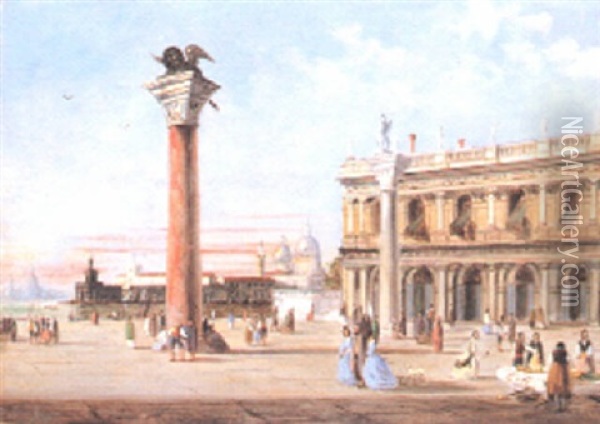 Piazzetta San Marco Oil Painting - Ippolito Caffi