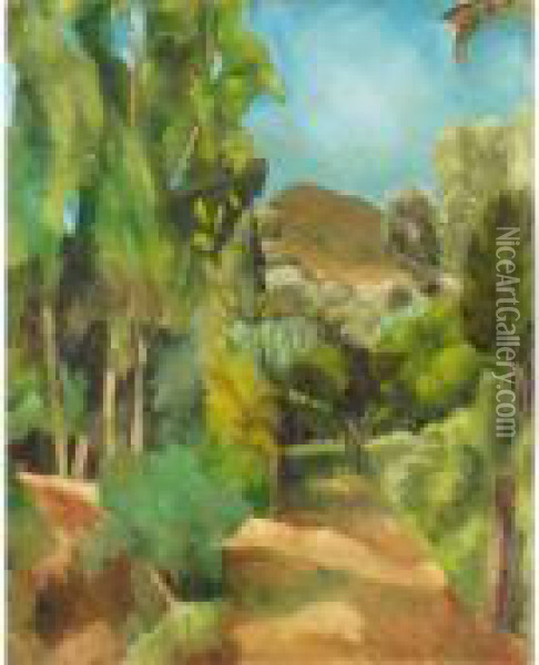 Landscape With Trees Oil Painting - Vera Rockline