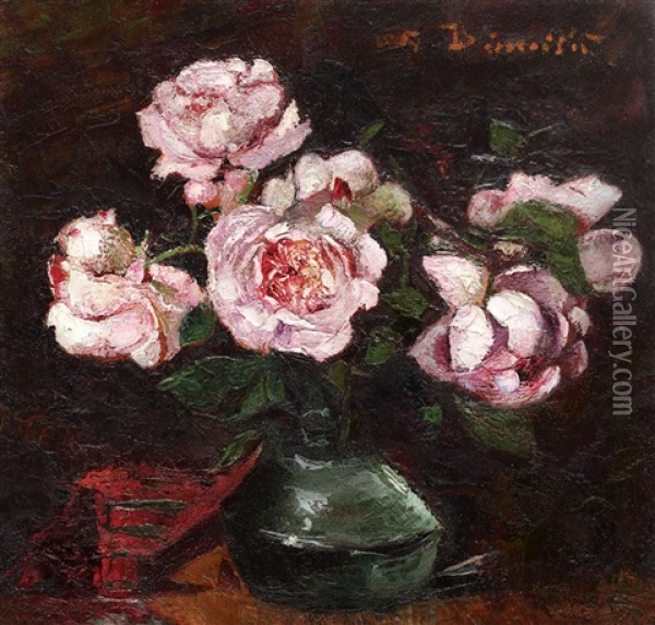 Roses Oil Painting - Octav Bancila